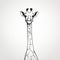 Minimalistic Black And White Giraffe Silhouette Illustration