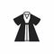 Minimalistic Black And White Kimono Icon - Japanese Minimalism