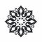 Minimalistic Black And White Lotus Ornament Design