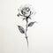 Minimalistic Black And White Rose Tattoo: Delicate Ink Illustration
