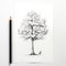 Minimalistic Black And White Tree Drawing With Pencil