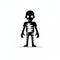 Minimalistic Black Zombie Skeleton With Bone - Childlike Silhouette