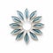 Minimalistic Blue Flower Decoration With Curved Mirrors
