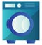 Minimalistic blue washing machine vector illustration on a