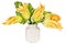 Minimalistic bouquet of zucchini squash flowers