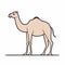 Minimalistic Camel Cartoon Doodle On White Background