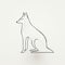 Minimalistic Canine Sculpture Line Drawing Portrait Of A Dog