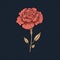 Minimalistic Carnation Flower Illustration On Dark Background