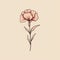 Minimalistic Carnation Flower Tattoo Design On Beige Background