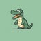 Minimalistic Cartoon Alligator With Open Mouth