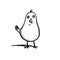 Minimalistic Cartoon Bird Doodle: Whimsical Emotive Line Art