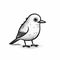 Minimalistic Cartoon Bird Illustration In Monochromatic Graphic Design