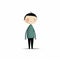 Minimalistic Cartoon Boy In Green Shirt: Whimsical Children\\\'s Book Illustration Style