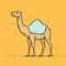 Minimalistic Cartoon Camel Illustration In Flat Style