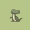 Minimalistic Cartoon Crocodile Illustration For Iphone