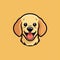 Minimalistic Cartoon Dog Smiling On Yellow Background