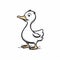 Minimalistic Cartoon Duck Sketch On White Background