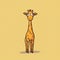 Minimalistic Cartoon Giraffe Doodle: Charming And Clever Artwork