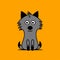 Minimalistic Cartoon Grey Dog: Grotesque Playfulness And Dark Humor