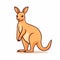 Minimalistic Cartoon Kangaroo Illustration On White Background