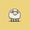 Minimalistic Cartoon Sheep Illustration In Zen Style