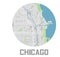 Minimalistic Chicago city map icon.