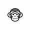 Minimalistic Chimp Icon - 2d Lineal Vector Design