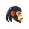 Minimalistic Chimpanzee Logo Icon With Strong Facial Expression