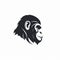 Minimalistic Chimpanzee Vector Icon Logo