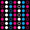 Minimalistic circles magenta blue white texture