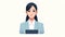 Minimalistic Clean Flat Design Avatar of Asian Businesswoman AI Generated