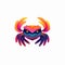 Minimalistic Colored Crab Illustration