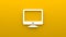 Minimalistic computer monitor icon. 3d rendering of a flat icon on a yellow background.