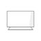 A minimalistic computer monitor on a large stand. The monitor is gray. Flat vector illustration