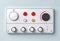 A minimalistic control panel or interface design. Template for web online app dashboard. Set of Buttons, Dials, Knobs on neutral