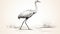 Minimalistic Crane Sketch: Classical Proportions With Eastern Brushwork