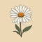 Minimalistic Daisy Vector Graphic On Beige Background