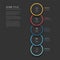 Minimalistic dark five steps elements template with circles