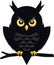 Minimalistic dark owl logo. Dark owl clipart.