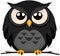 Minimalistic dark owl logo. Dark owl clipart.