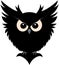 Minimalistic dark owl logo. Dark owl clipart.