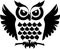 Minimalistic dark owl logo. Dark owl clipart.