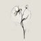 Minimalistic Dark Romanticism: Graceful Flower Drawing On Beige Background