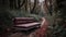 Minimalistic Dark Silver And Maroon Sofa By The Woods