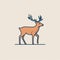 Minimalistic Deer Icon In Natural Habitat