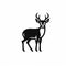 Minimalistic Deer Silhouette Icon On White Background