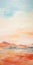 Minimalistic Desert Landscape Painting With Soft Muted Colors