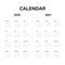 Minimalistic desk calendar 2020 and 2021 years. Design of calendar with english name of months and day of weeks. Vector