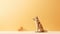 Minimalistic Dog Photography On Yellow Background