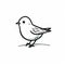 Minimalistic Doodle Bird Drawing Vector Illustration